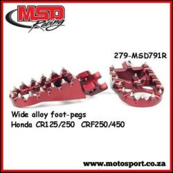Wide Alloy Foot Pegs-Red-CR/CRF/R/X/RX