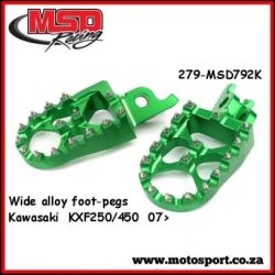 Wide Alloy Foot Pegs-Green-KX250/KXF/KLX