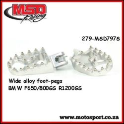 Wide Alloy Foot Pegs-Silver-BMW GS Models