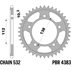 PBR Rear Sprocket-532 Chain