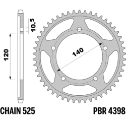 PBR Tempered Steel Rear Sprocket