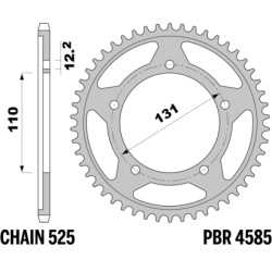 PBR Tempered Steel Rear Sprocket