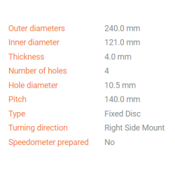 Moto-Master Ultra Light Disc Rear CR125R/CR250R-240mm