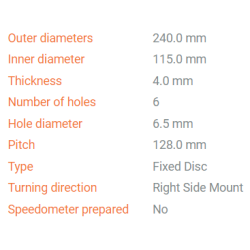 Moto-Master Disc-Rear TM 6 Hole Mounting