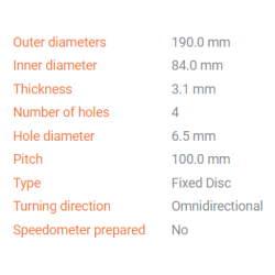 Moto-Master Disc Rear YZ65/YZ80/YZ85