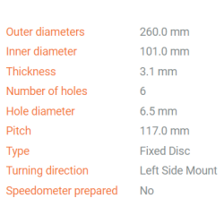 Moto-Master Disc-CRF250/450R/RX 260mm Front