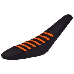 Gripper Seat Cover Black/Orange Stripes-SX/SXF/EXC/EXCF/XC/XCW