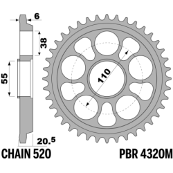 PBR Rear Aluminium Sprocket