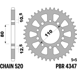PBR Rear Aluminium Sprocket