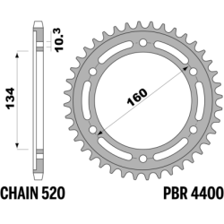 PBR Rear Aluminium Sprocket