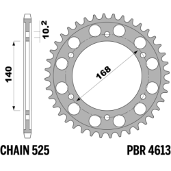 PBR Tempered Steel Rear Sprocket