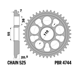 PBR Tempered Rear Sprocket