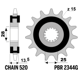 PBR Front Rubber Damper Sprocket