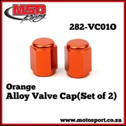Alloy Valve Cap(Set of 2)-Orange