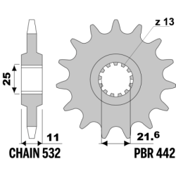 PBR Front Sprocket-532 Chain