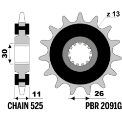 PBR Front Rubber Damper Sprocket