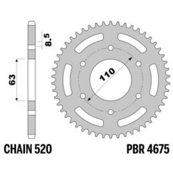 PBR Rear Sprocket-6 mounting holes