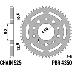 PBR Tempered Steel Rear Sprocket