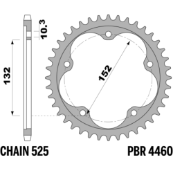 PBR Tempered Steel Rear Sprocket