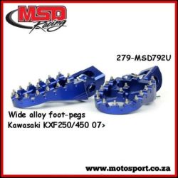 Wide Alloy Foot Pegs-Blue-KX250/KXF/KLX