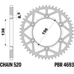 PBR C-Light Rear Sprocket-0702-50 CL