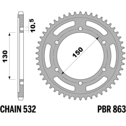 Rear Sprocket-Must use 532 Pitch Chain