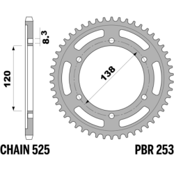PBR Rear Aluminium Sprocket