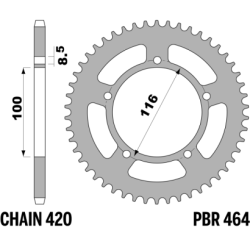 PBR Rear Aluminium Sprocket