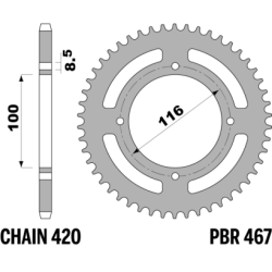 PBR Rear Aluminium Sprocket