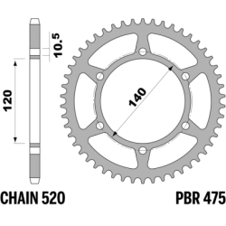 PBR Rear Aluminium Sprocket