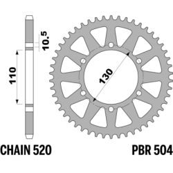 PBR Rear Aluminium Sprocket