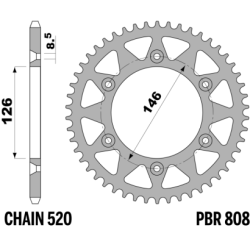 PBR Rear Aluminium Sprocket