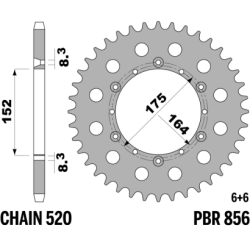 PBR Rear Aluminium Sprocket