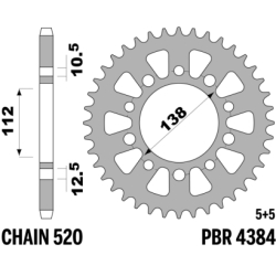 PBR Rear Aluminium Sprocket
