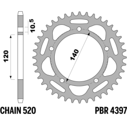 PBR Rear Aluminium Sprocket