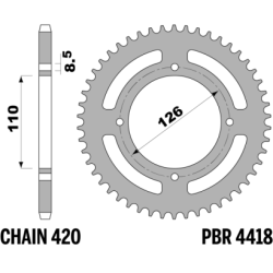 PBR Rear Aluminium Sprocket