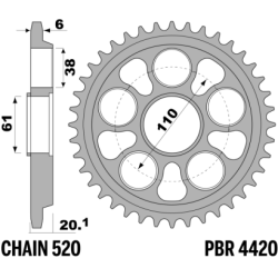 PBR Rear Aluminium Sprocket