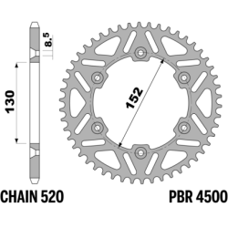 PBR Rear Aluminium Sprocket
