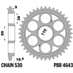 PBR Rear Aluminium Sprocket