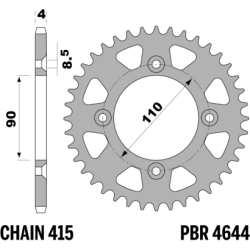 PBR Rear Aluminium Sprocket